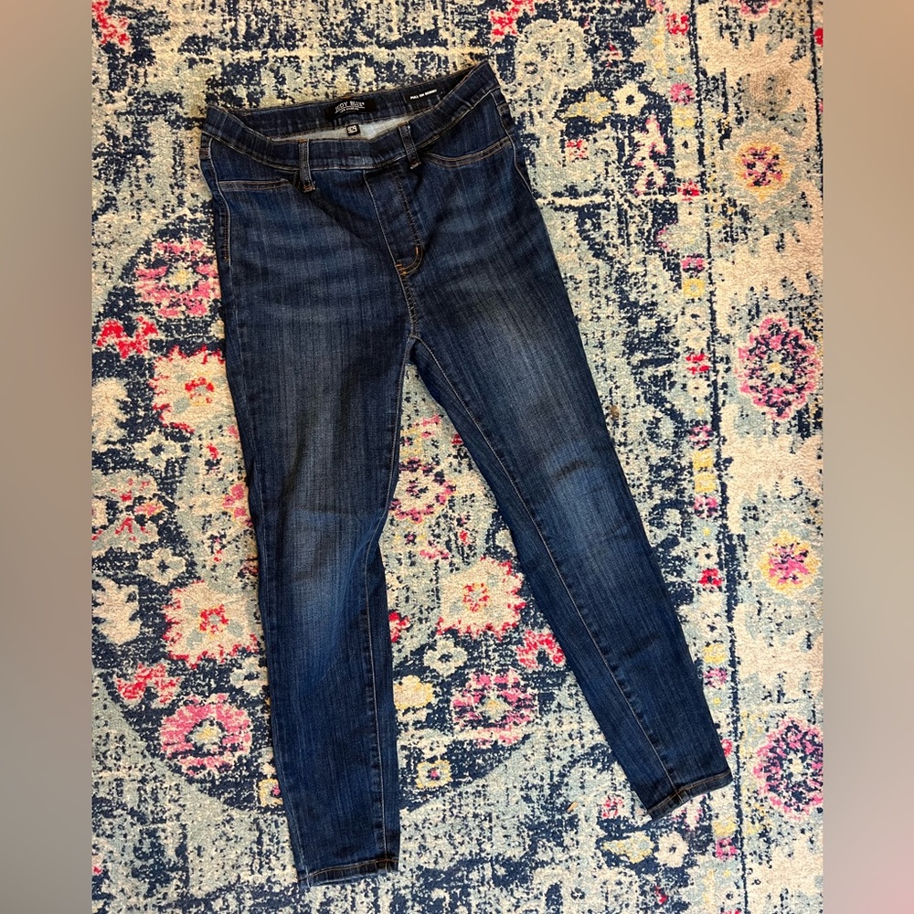 Judy Blue Womens 9/29 Pull On Skinny Blue Denim Stretch